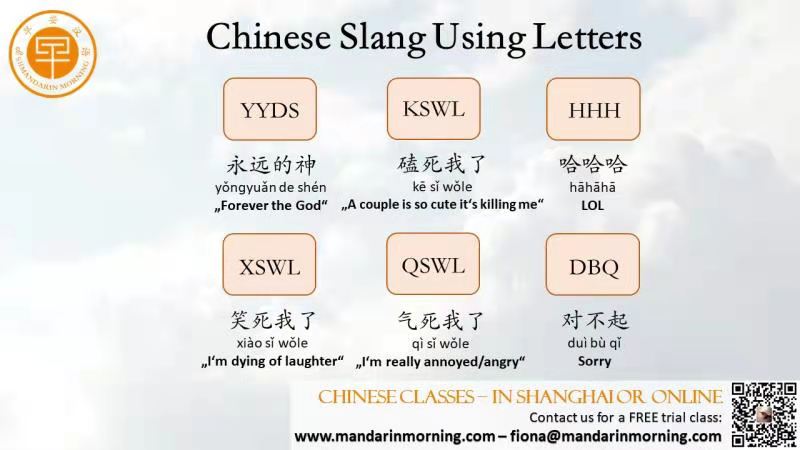 Chinese Slang Using Letters Learn Chinese Online Shanghai 